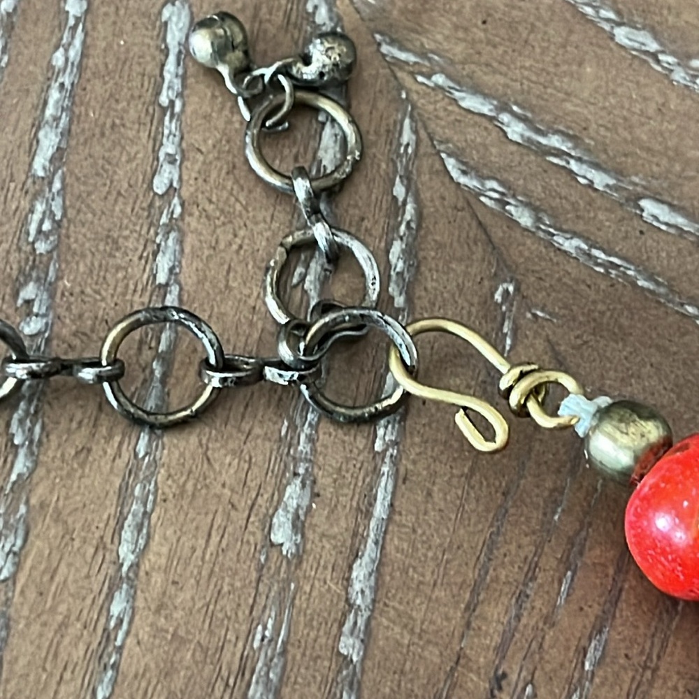 Bajalia Faux Coral Turquoise & Brass Necklace Bracelet Earrings - Picture 7 of 9